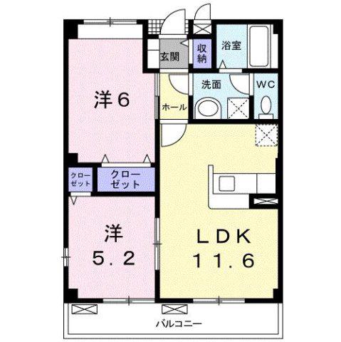 ラップトップ(2LDK/2階)の間取り写真