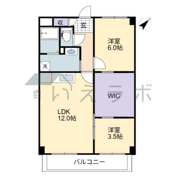 ブライトンコート中万々(2LDK/7階)の間取り写真