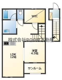 SIPULI C棟(1LDK/2階)の間取り写真