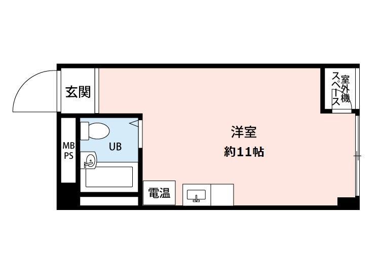 フジタハイツ横浜(ワンルーム/4階)の間取り写真