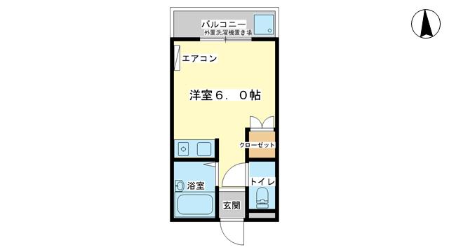 エクセルハイツ(ワンルーム/2階)の間取り写真
