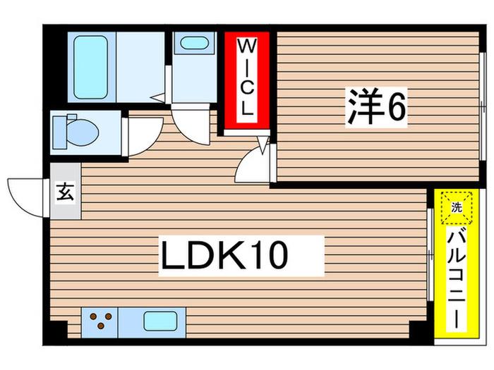 青戸三鈴コーポ(1LDK/6階)の間取り写真