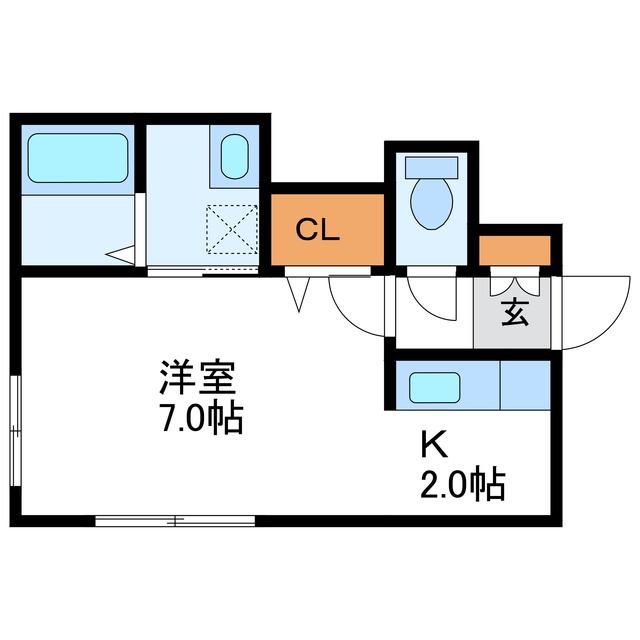 シュライン19(1K/2階)の間取り写真