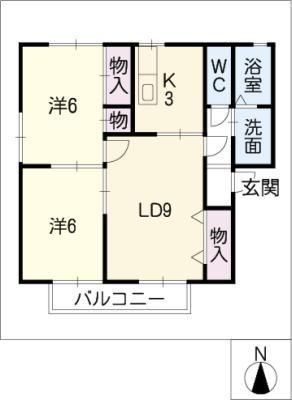 ポテトハイム(2LDK/1階)の間取り写真