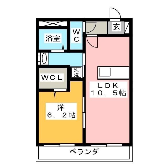 アメイジング パレス H(1LDK/2階)の間取り写真