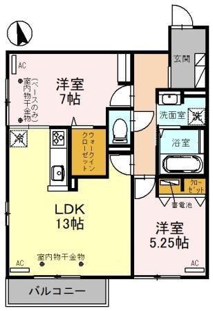 オーガスタ21(2LDK/2階)の間取り写真