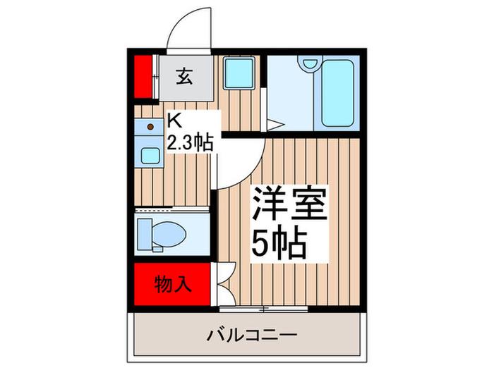 カーサエトワール(1K/2階)の間取り写真
