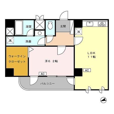 藤陽ビル(1LDK/4階)の間取り写真