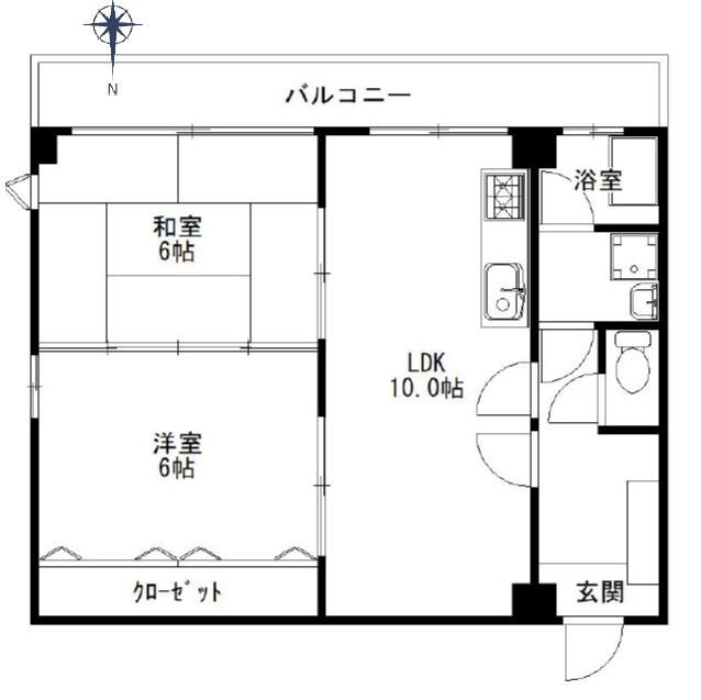 BELLTREE神撫町(2LDK/2階)の間取り写真