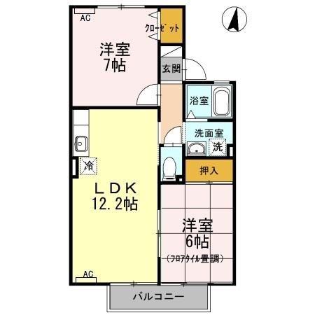 プレミール ソシア A(2LDK/1階)の間取り写真