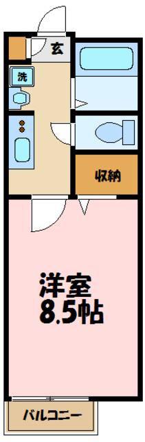 タカラガーデン(1K/2階)の間取り写真