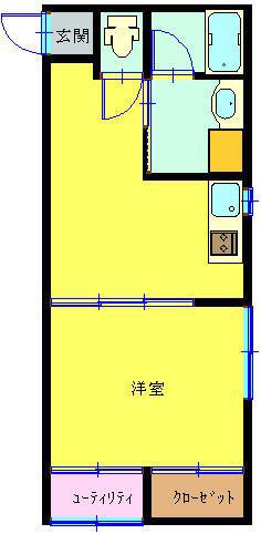 エーライフ町村(1DK/1階)の間取り写真