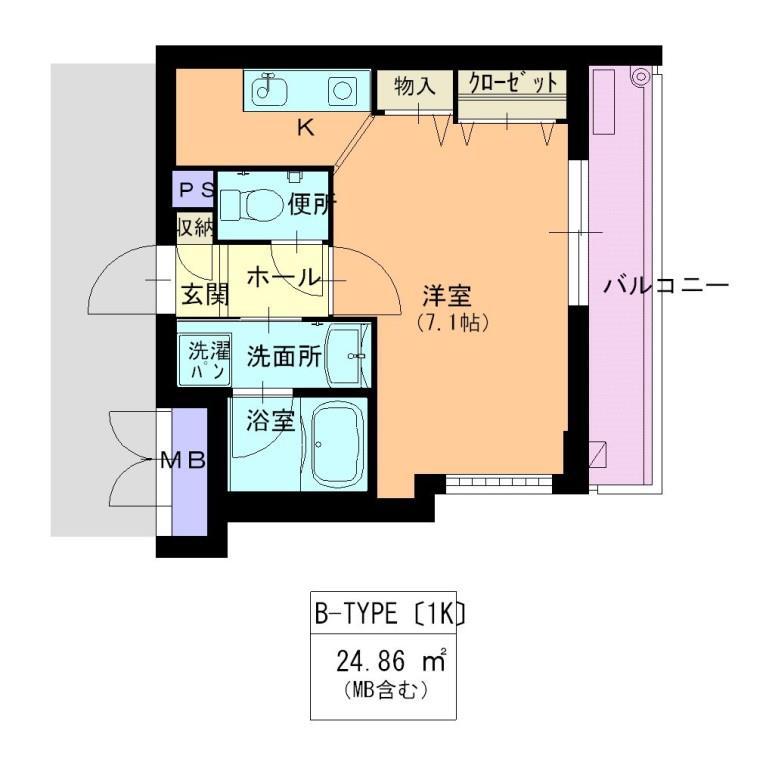 アクアキャニオンHARA(1K/1階)の間取り写真