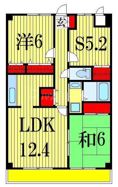 アレグリア芝山(2SLDK/1階)の間取り写真
