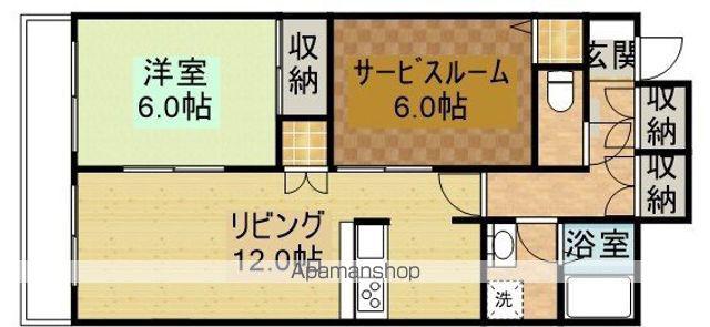 ホーリー弁天橋(1SLDK/1階)の間取り写真
