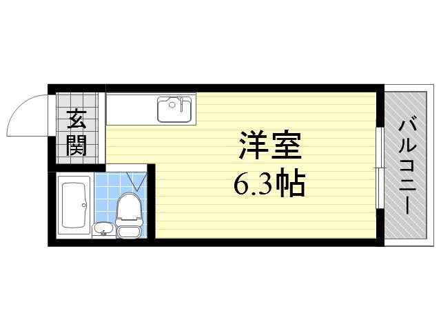 フロンティア21(ワンルーム/4階)の間取り写真