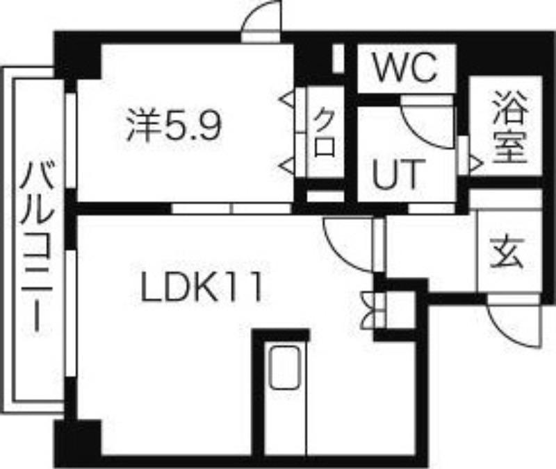 フォレスタ(1LDK/6階)の間取り写真