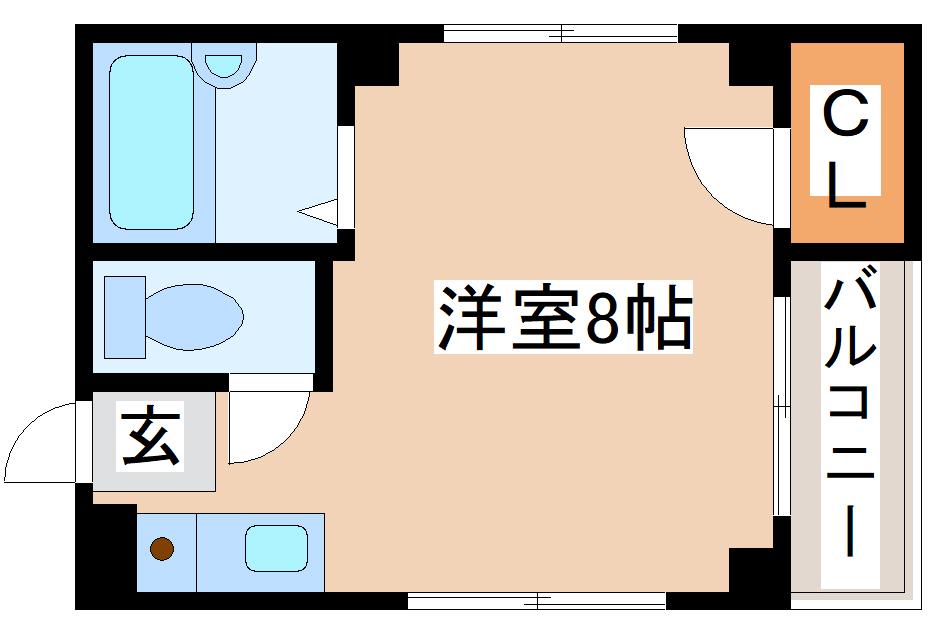 影浦ビル(ワンルーム/5階)の間取り写真
