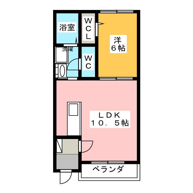 コンフォートグレイスC(1LDK/1階)の間取り写真