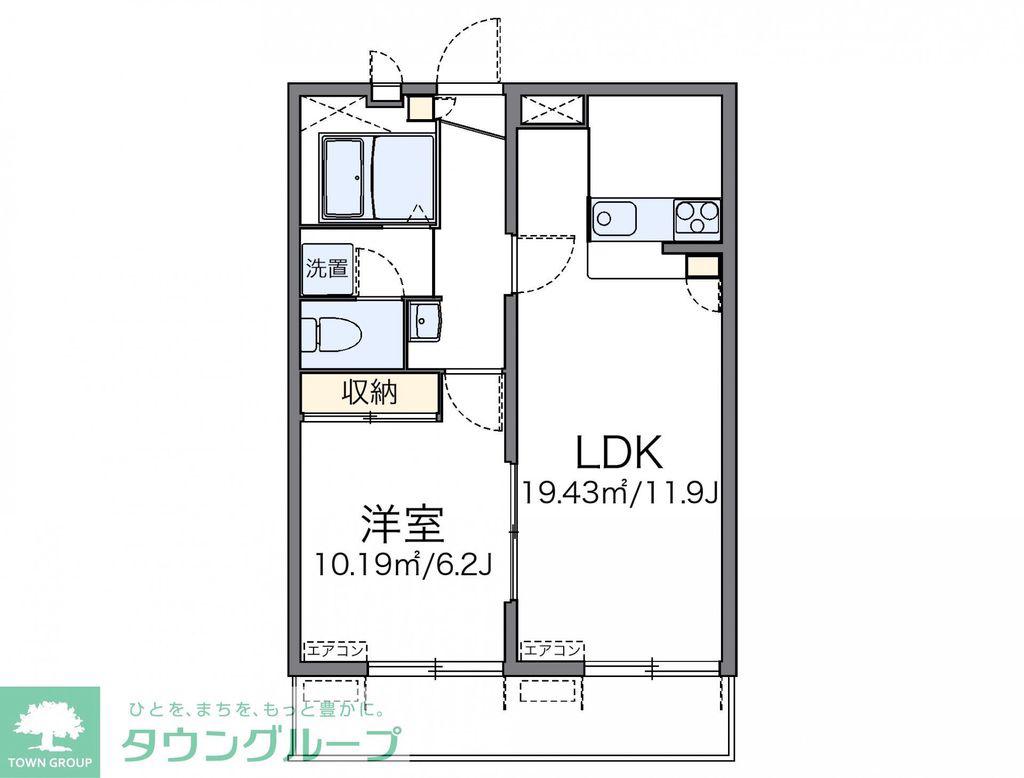 レオパレス翔(1LDK/3階)の間取り写真