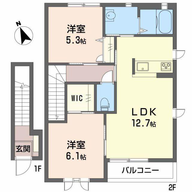 マ・メゾン・ソレイユ(2LDK/2階)の間取り写真