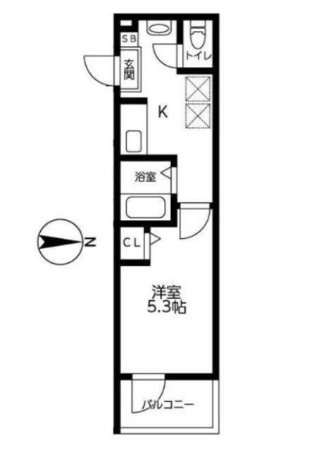 ブラン堀切菖蒲園(1K/1階)の間取り写真