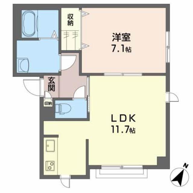 シャーメゾンタカミ(1LDK/2階)の間取り写真