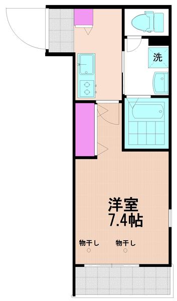 グランドアヴェニール(1K/2階)の間取り写真