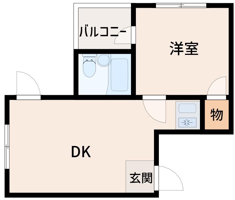 アメニティ新高二番館(1DK/10階)の間取り写真