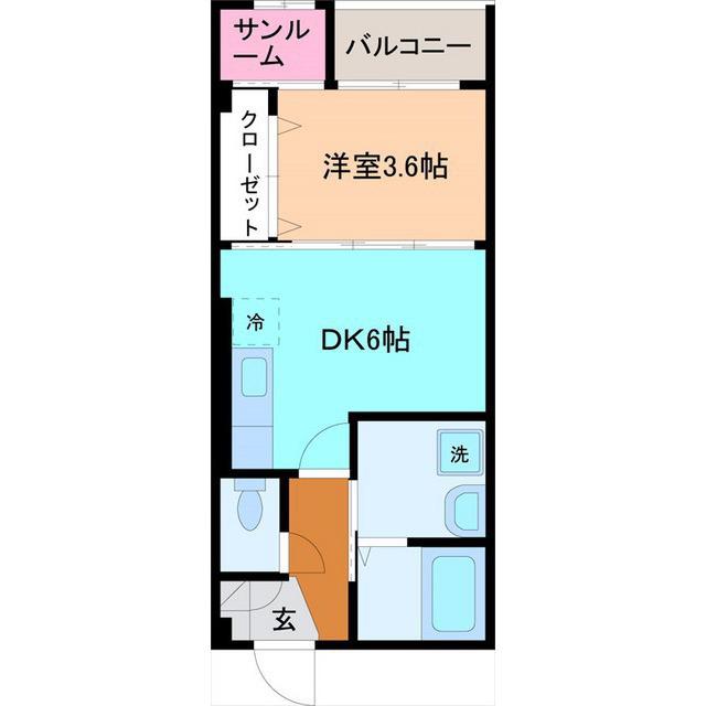 CASA FRENTE MARUNOUCHI(1DK/1階)の間取り写真