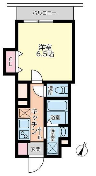 MDM都立大学(1K/2階)の間取り写真