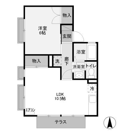 笠原ハイツA(1LDK/1階)の間取り写真