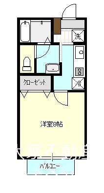 セジュールKAZU II(1K/1階)の間取り写真