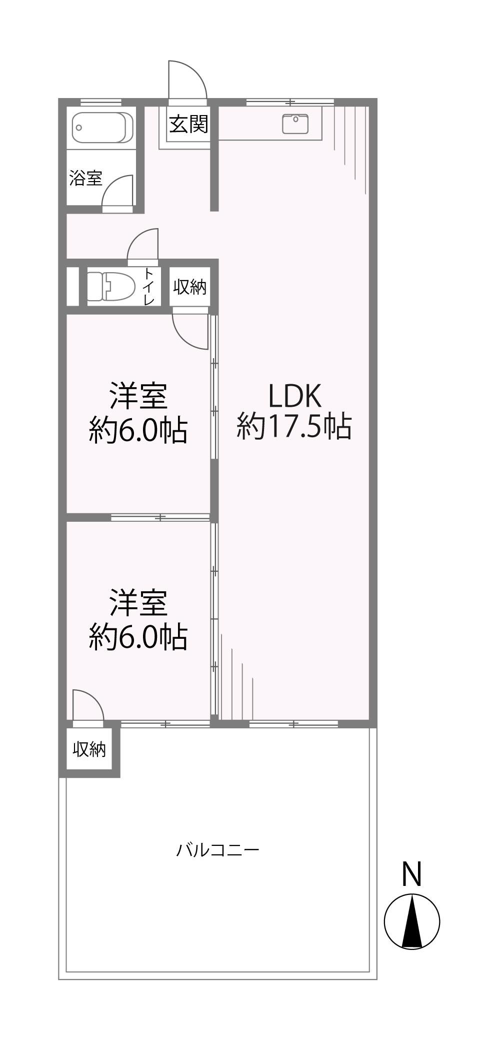 舟入南マンション(2LDK/2階)の間取り写真