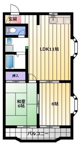 NEW AZUMA(2LDK/1階)の間取り写真