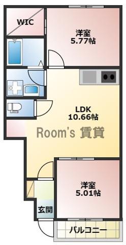 メゾンマーズ(2LDK/1階)の間取り写真