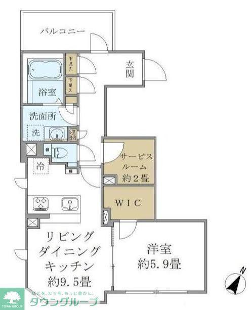 COMPOSITE高輪(1SLDK/4階)の間取り写真