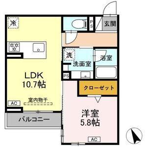 セレスティア唐山町(1LDK/2階)の間取り写真