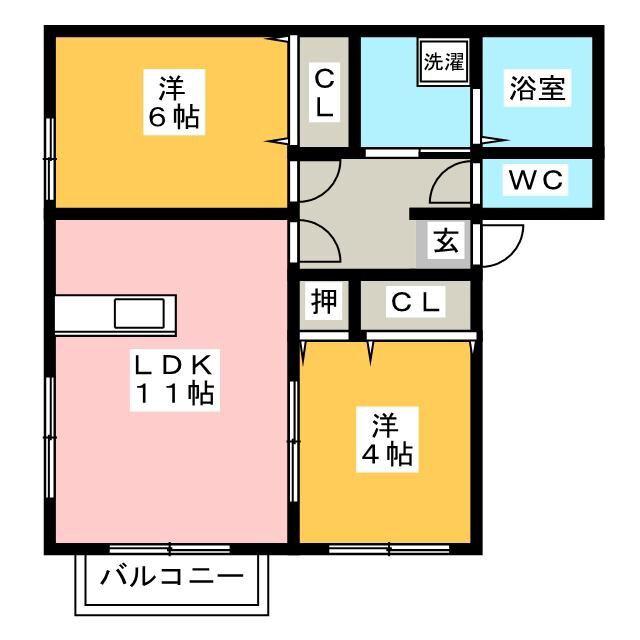 ソフィア湘南(2LDK/2階)の間取り写真