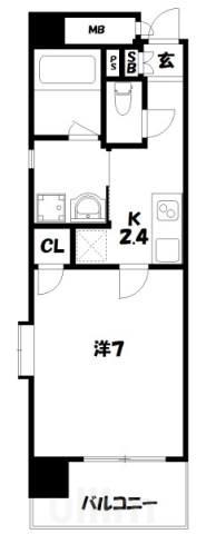べラジオ四条大宮(1K/8階)の間取り写真