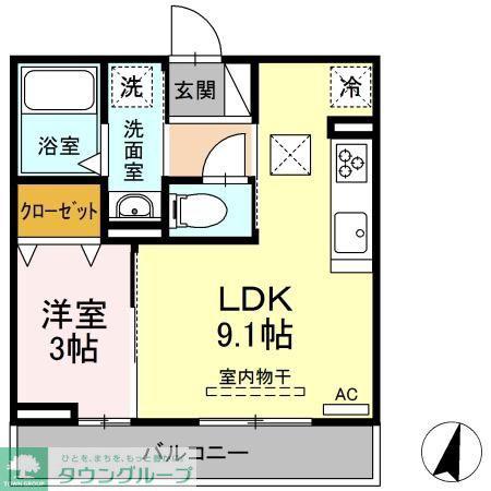 ダイヤモンドヒルズ並木(1LDK/1階)の間取り写真