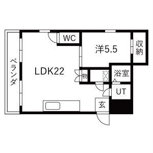 ハウシェル高針(1LDK/2階)の間取り写真