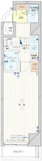 プロフ上池台(1K/5階)の間取り写真