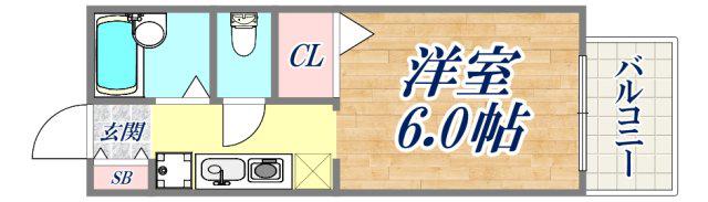 エクレール東須磨(1K/1階)の間取り写真