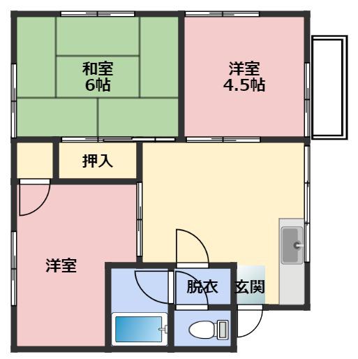 コーポ小出II(3DK/2階)の間取り写真