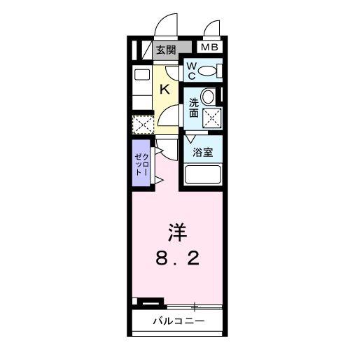 ルアーナヒル(1K/3階)の間取り写真
