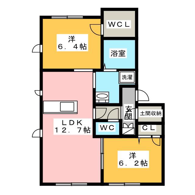 クオリスタ(2LDK/1階)の間取り写真