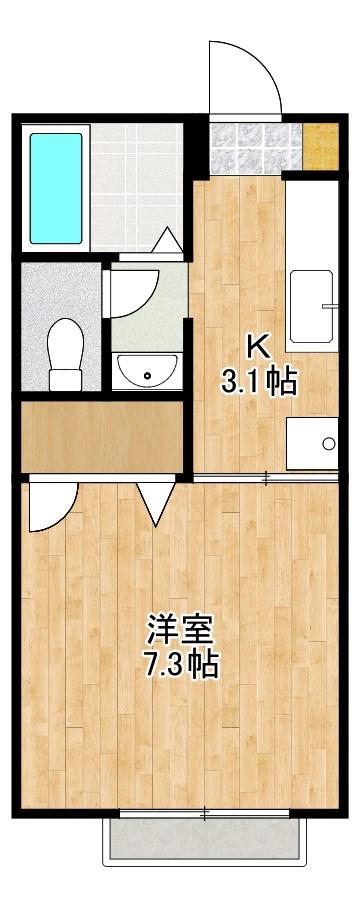 ルミエール(1K/1階)の間取り写真