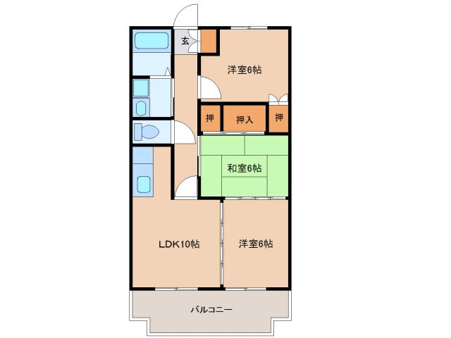 ピロティパレ(3LDK/3階)の間取り写真