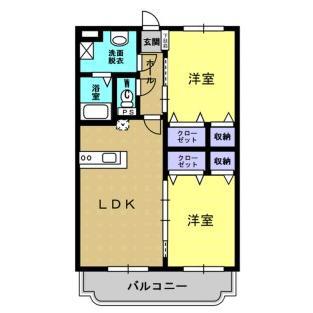 マンション皇宙(2LDK/2階)の間取り写真